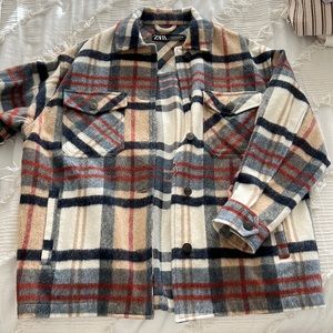 zara button coat